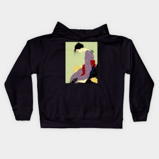 Kimono Girl reading Love letter Japanese Ukiyo-e Kids Hoodie